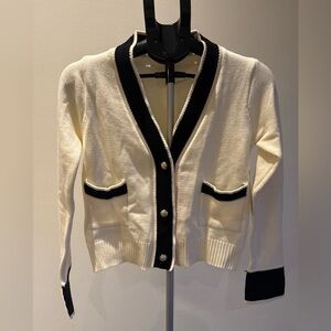 Boutique Cream and Black Women's Cardigan